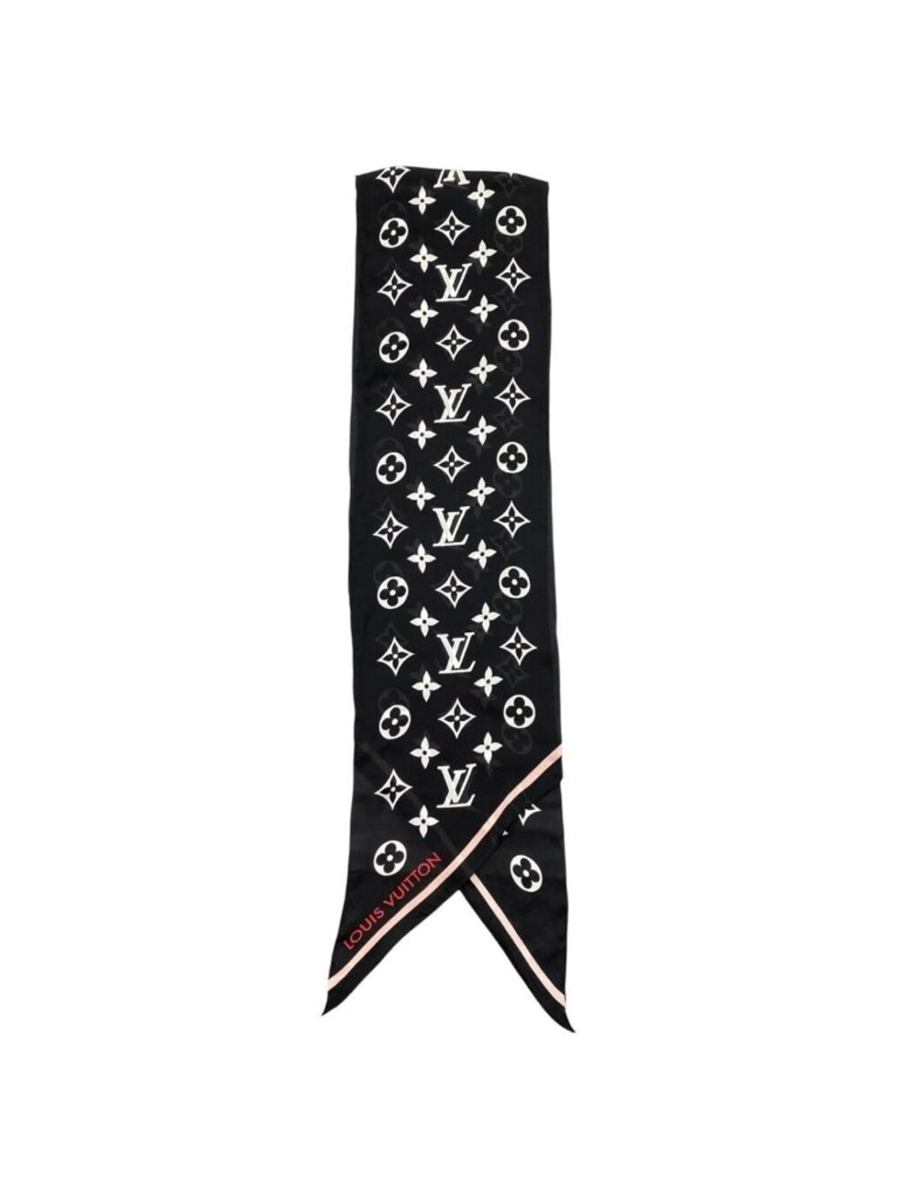 Louis Vuitton Silk Scarf Etole LV Idylle Monogram Noir Black Pink - Picture 3 of 10